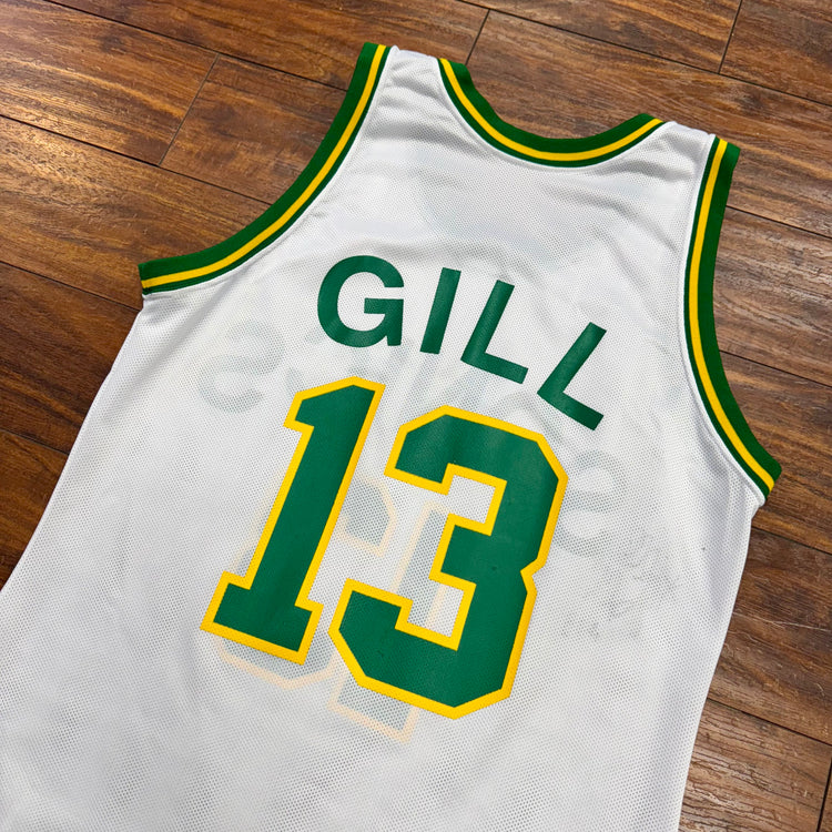 Champion 90's Sonics Autographed Kendall Gill Jersey Sz M