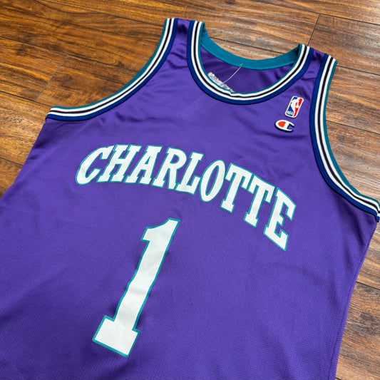 Champion 90’s Charlotte Hornets Mugsy Bogues Jersey Sz L