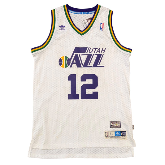 Adidas Hardwood Classics 1995-96 Utah Jazz John Stockton Home Jersey Sz L