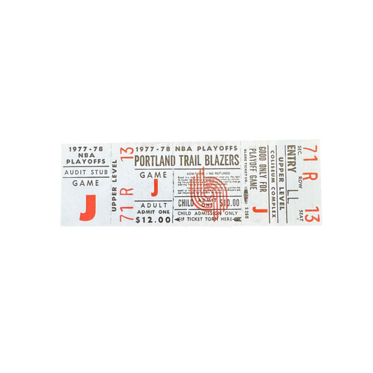 1977-78 Unused Blazers Playoff Ticket