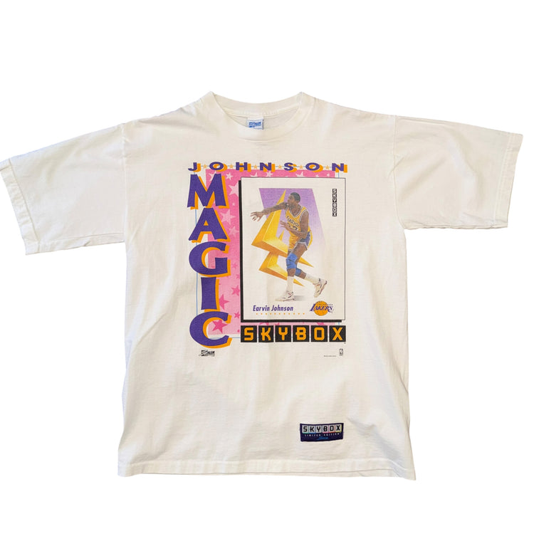 1991 Salem Sportswear Los Angeles Lakers Magic Johnson Skybox Tee Sz Lp