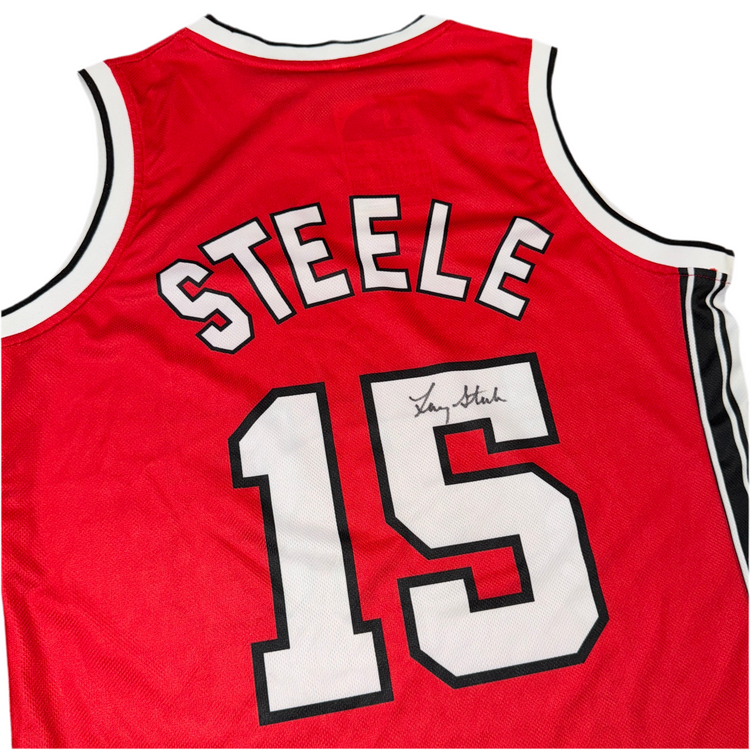Signed Portland Trail Blazers Larry Steele Jersey Sz YL