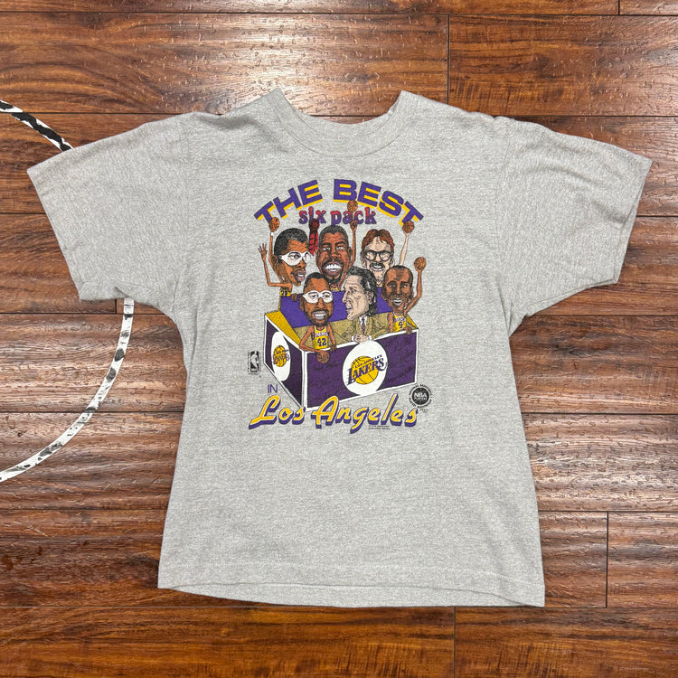 Screen Stars 80's Los Angeles Lakers Caricature Tee Sz L