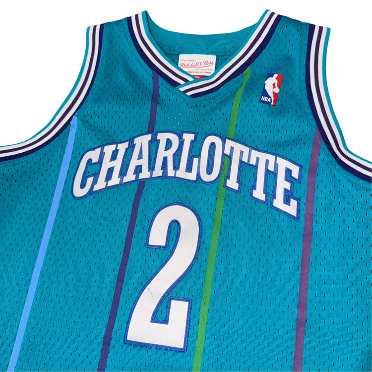 Mitchell & Ness 1992-93 Charlotte Hornets Larry Johnson Away Jersey Sz YL