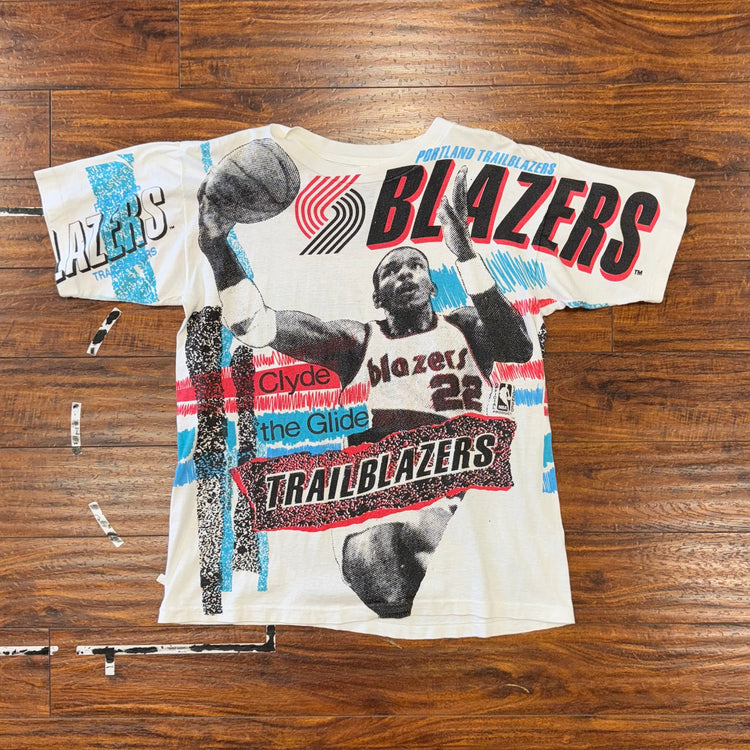 Ritz Portland Trail Blazers Clyde Drexler AOP Tee Sz M