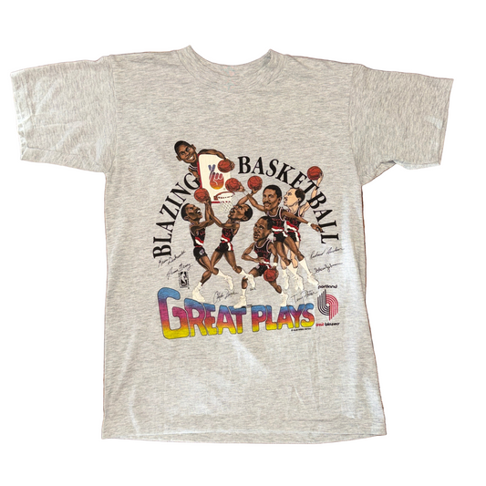 Great Plays Portland Trail Blazers Basketball Tee Sz M
