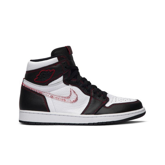 Jordan 1 Retro High Defiant White Black Gym Red Deadstock