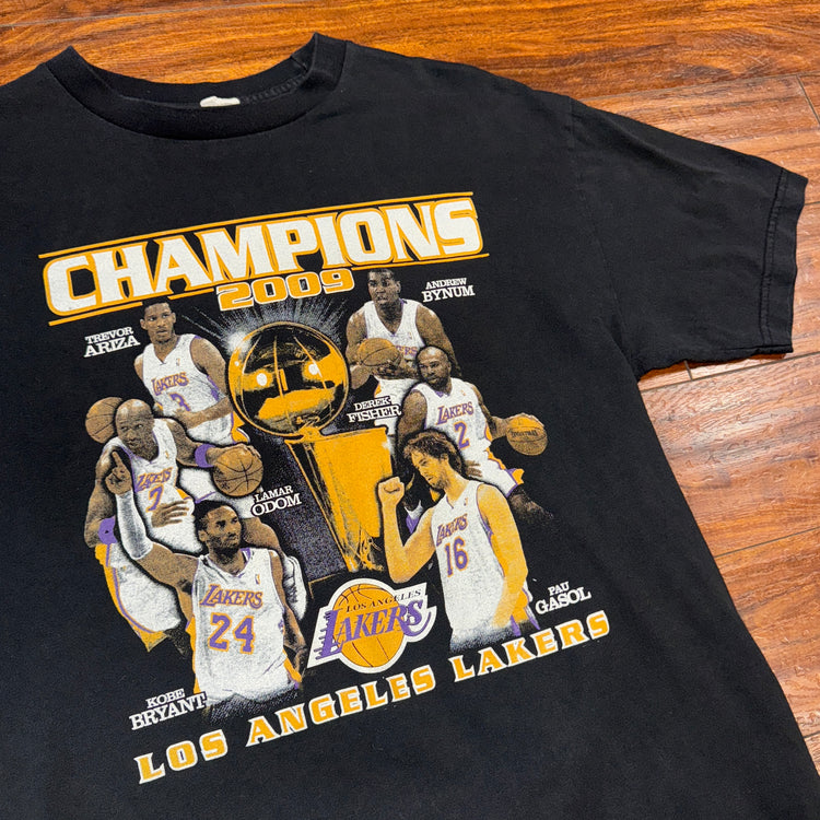 2009 LA Lakers Champs Tee Sz L