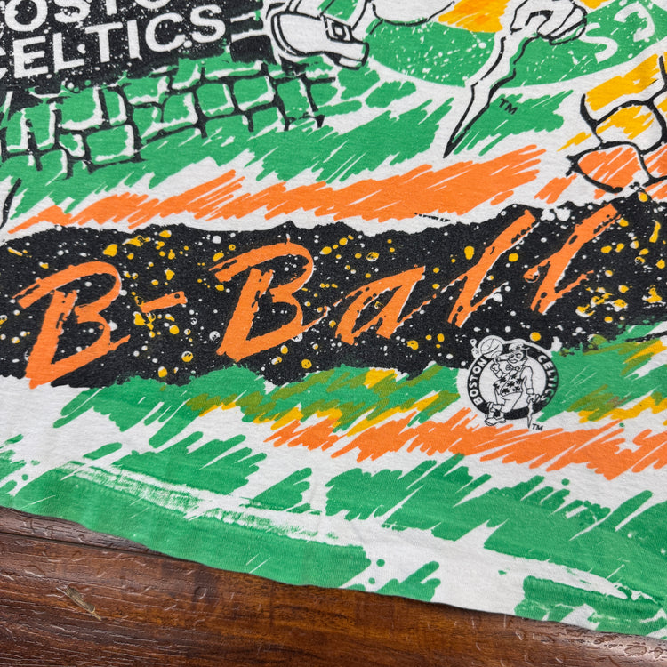 Magic Johnson AOP Boston Celtics Tee Sz M