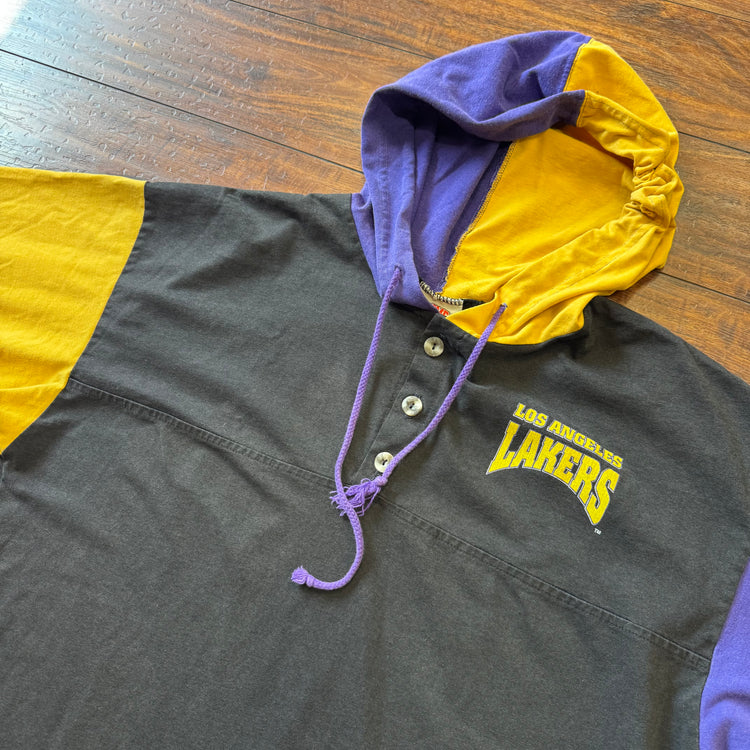 Nutmeg 90's Lakers Hoodie Button Up Sz M
