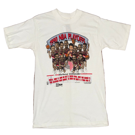 Salem Sportswear 1990 Portland Trail Blazers Caricature Tee Sz M