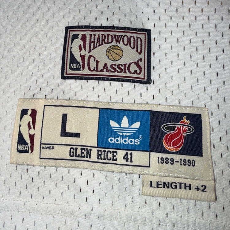 Adidas Hardwood Classics 1989-90 Miami Heat Glen Rice Home Jersey Size L
