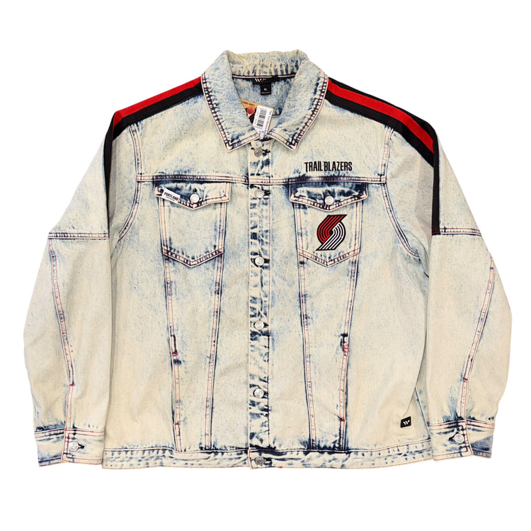 The Holloway Collective Portland Trail Blazers Denim Jacket Sz XL
