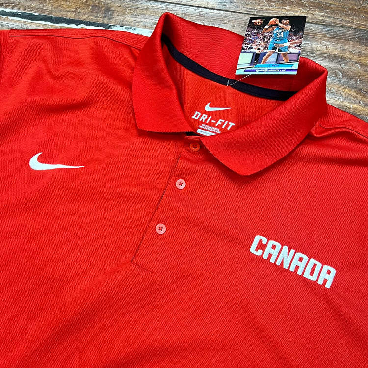 Nike Team Issued Canada Men’s Basketball Red Polo Sz 2X