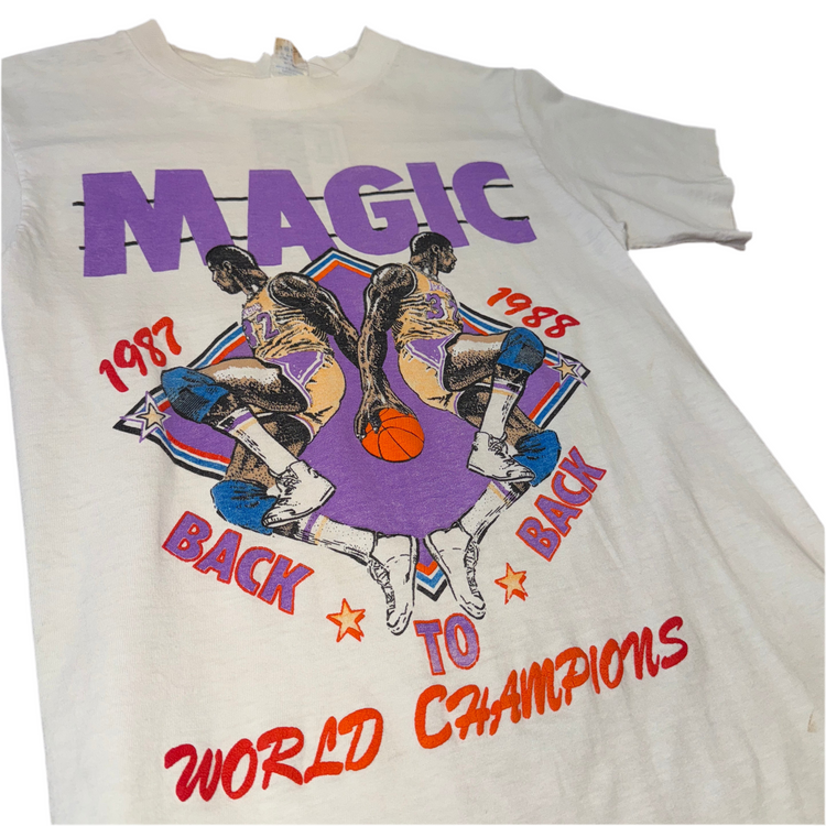 80's Los Angeles Lakers Magic Johnson B2B Champs Tee Sz S