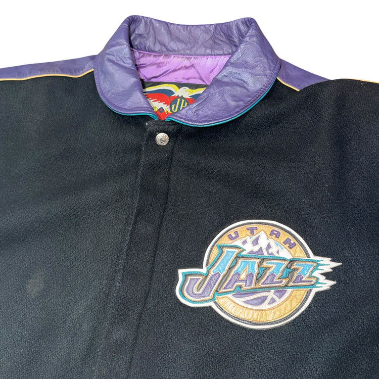 Jeff Hamilton Utah Jazz Leather Jacket Sz L