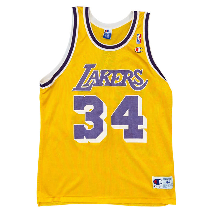 Champion 90’s Los Angeles Lakers Shaquille O’neal Home Jersey Sz L