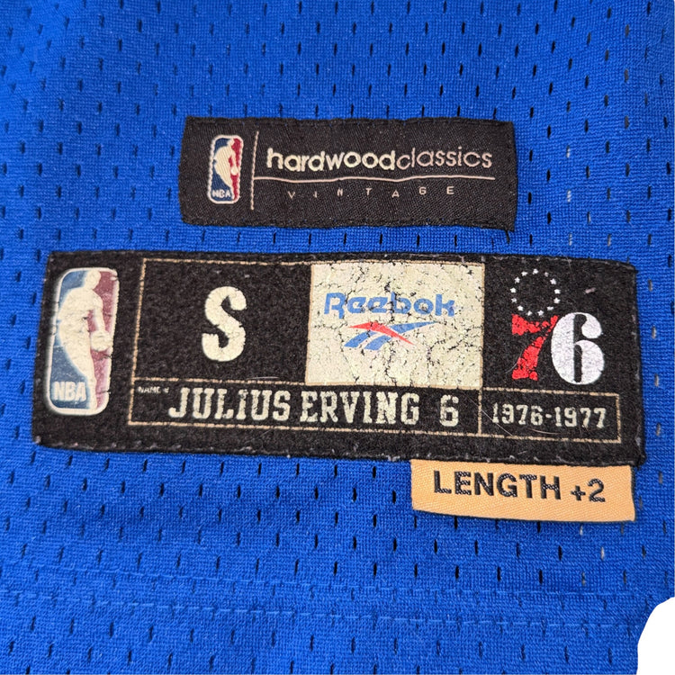 Reebok Hardwood Classics 1976-77 Philadelphia 76ers Julius Erving Away Jersey Sz S