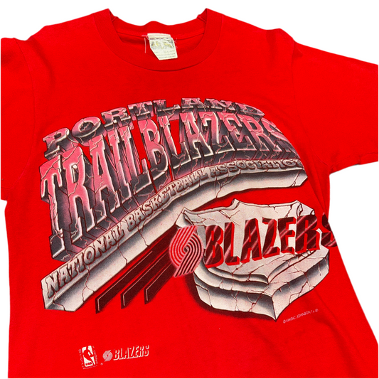Magic Johnson T Portland Trail Blazers Concrete Tee Sz L