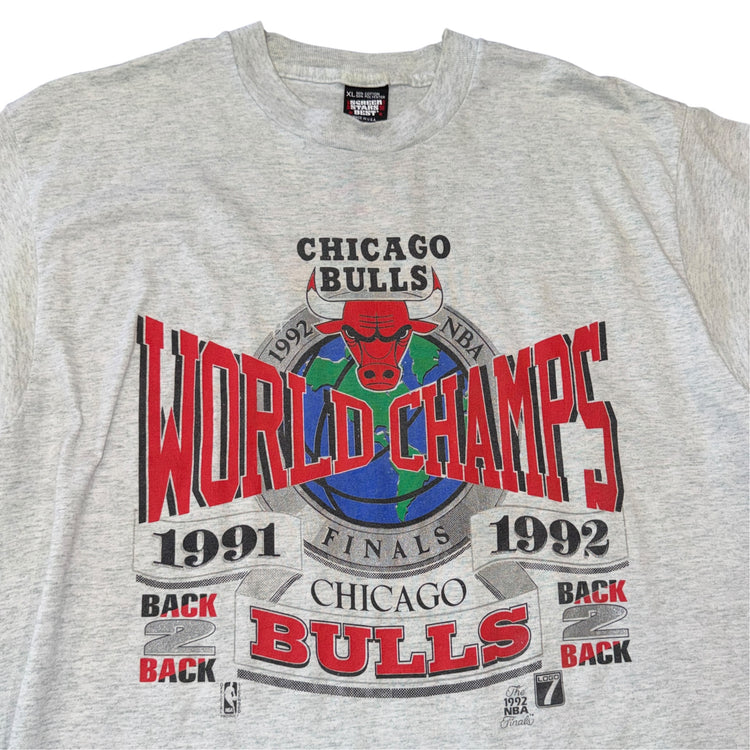 1992 Back To Back World Champs Chicago Bulls Tee Sz XL