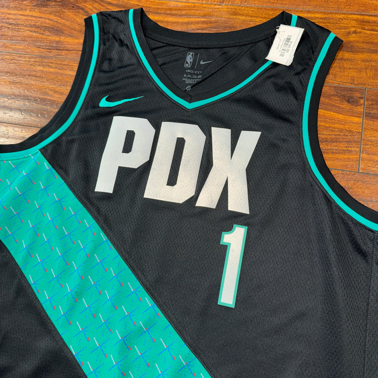 NWT Nike Portland Trail Blazers PDX Carpet Signed Anfernee Simons Jersey Sz 2X