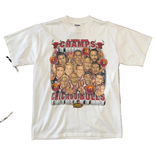 90’s 5X Chicago Bulls Champs Tee Sz XL