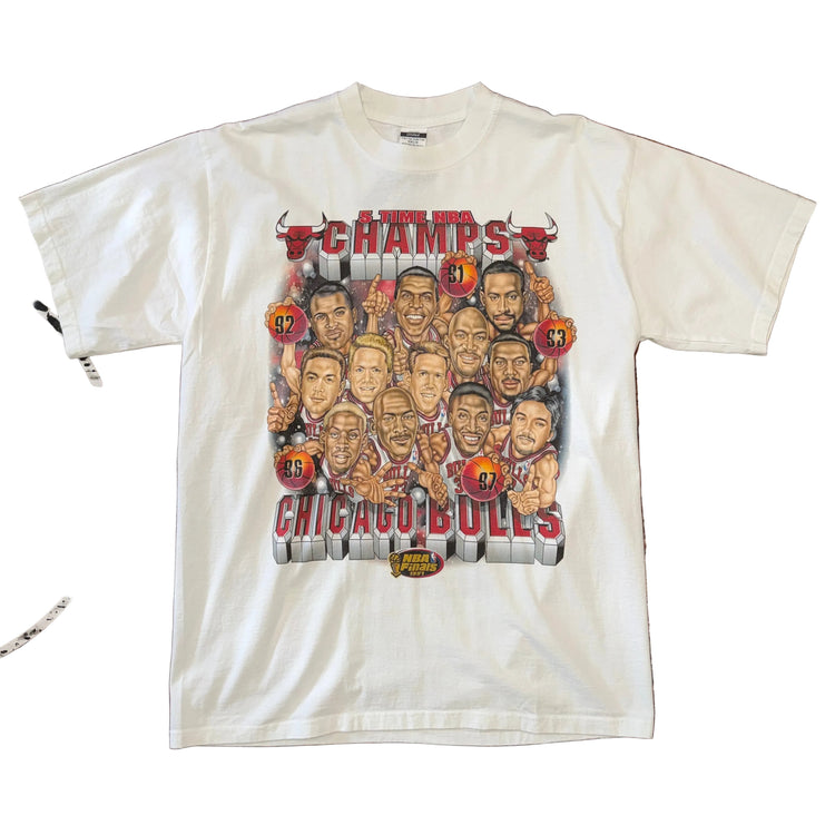 90’s 5X Chicago Bulls Champs Tee Sz XL