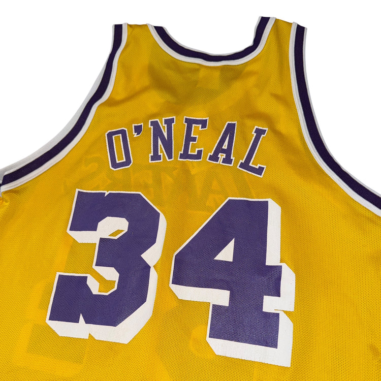 Champion 90’s Los Angeles Lakers Shaquille O’neal Home Jersey Sz L