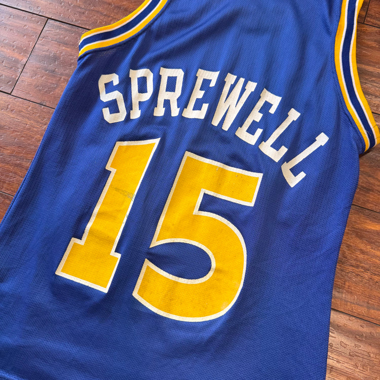 Champion 90’s Golden State Warriors Sprewell Jersey Sz S