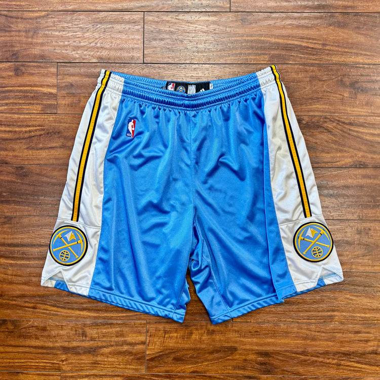 Adidas 2009-10 Team Issued Denver Nuggets Away Shorts Sz L + 2”