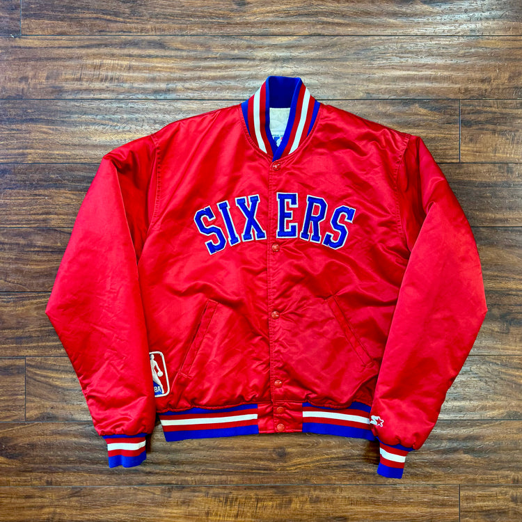 Starter 1990 Sixers Satin Jacket Sz L