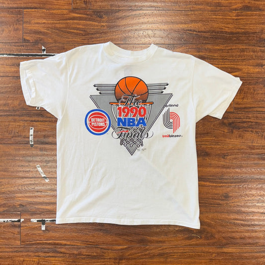 1990 NBA Finals Blazers Vs Pistons Tee Sz XL