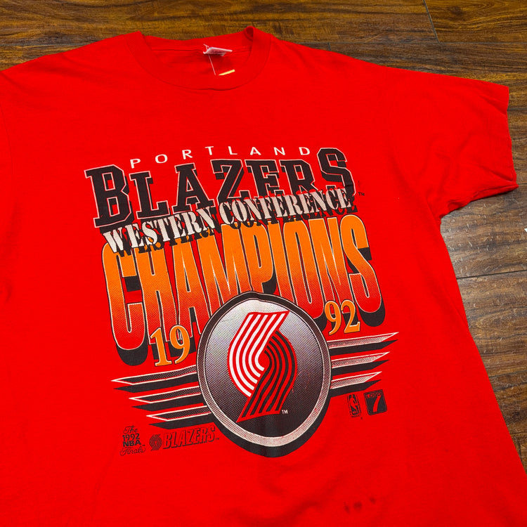 FOTL 1992 Portland Trail Blazers Western Conference Championship Tee Sz XL