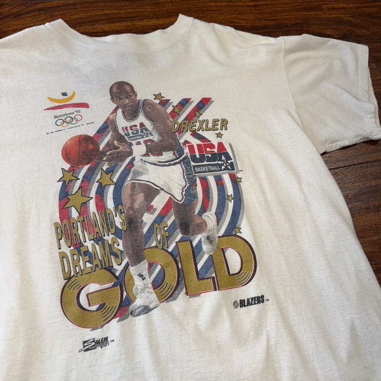 SS 1992 Barcelona Clyde Drexler Tee Sz XL