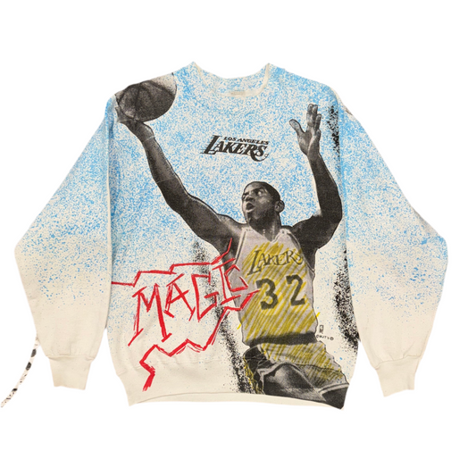 MJT's Los Angeles Lakers Magic Johnson Crew Sz S