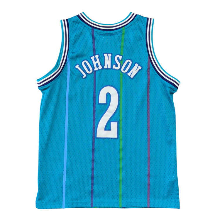 Mitchell & Ness 1992-93 Charlotte Hornets Larry Johnson Away Jersey Sz YL