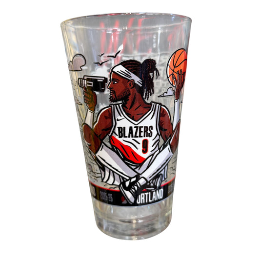 Commemorative Portland Trail Blazers Jerami Grant Glass