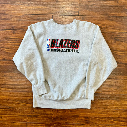 Champion 90's Blazers Reverse Weave Crewneck Ash Grey Sz XL