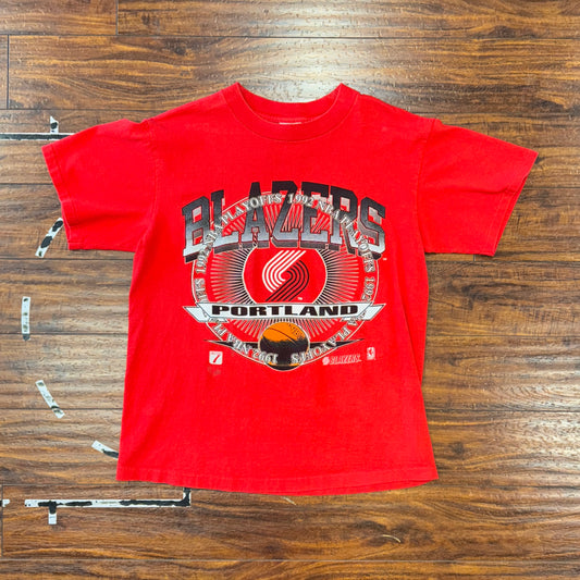 Logo 7 1992 Portland Trailblazers Playoff Tee Sz L