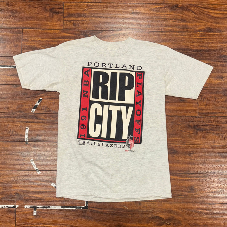 Portland Trail Blazers Rip City 1991 Playoffs Tee Sz L