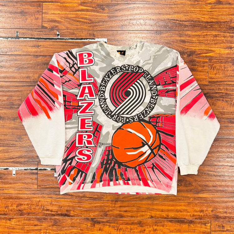 Pure Portland Trail Blazers All-Over Print Crewneck Sz XL