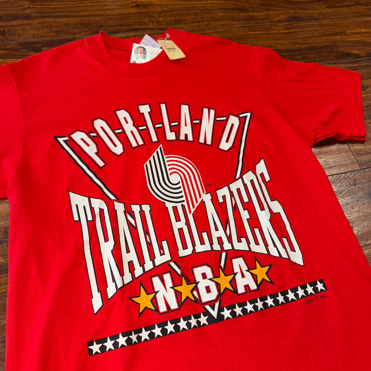 NWT Logo 7 Portland Trail Blazers Red Tee Sz L