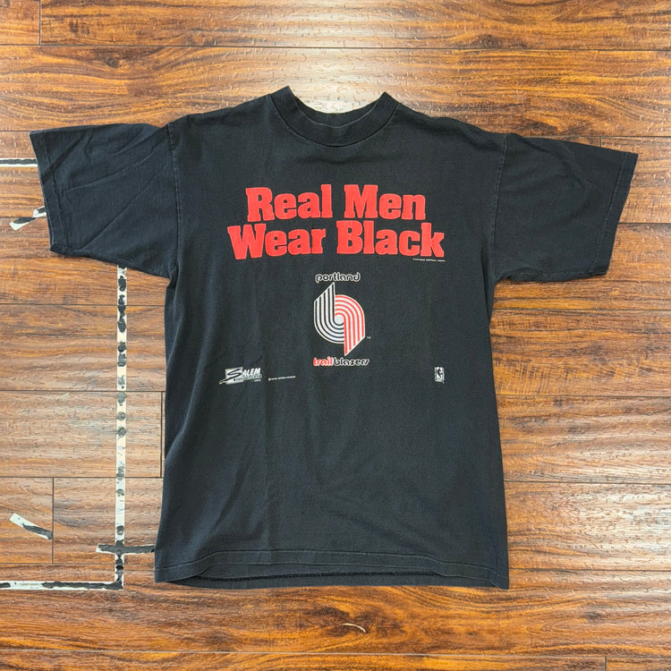 Salem Sportswear Portland d Trail Blazers Wear Black Tee Sz L