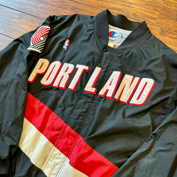 Champion 90's Portland Blazers Warm Up Jacket Sz L