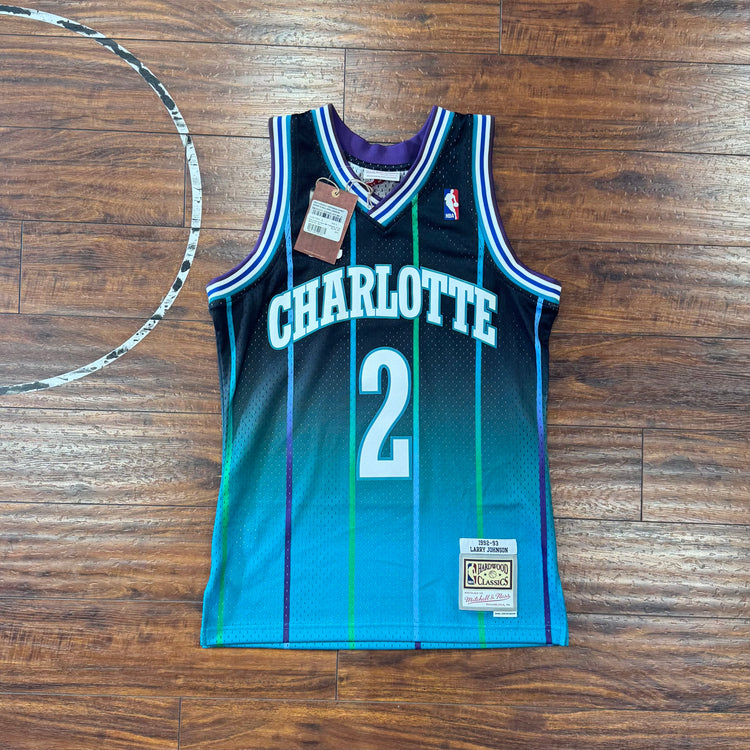 NWT Mitchell & Ness Charlotte Hornets Johnson Jersey Sz S