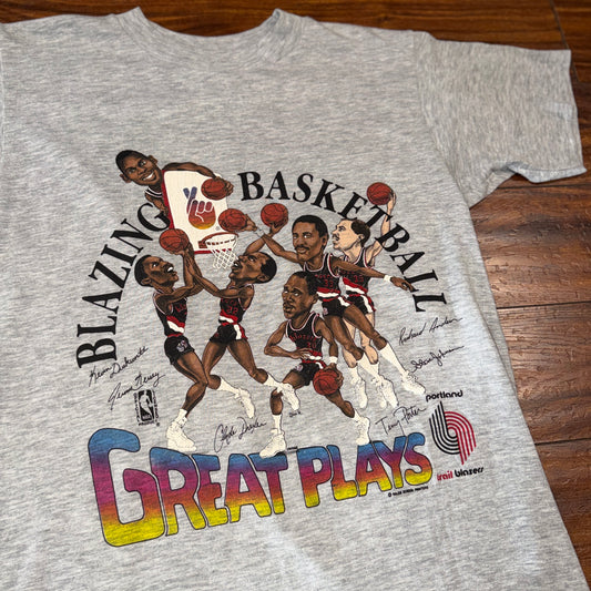 Great Plays Portland Trail Blazers Basketball Tee Sz M