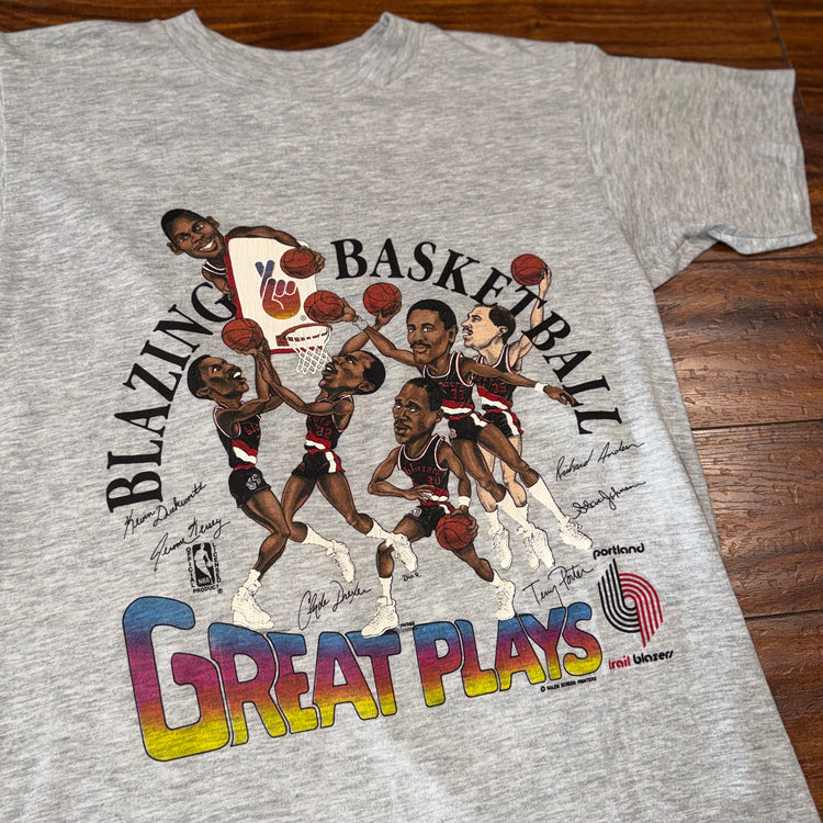 Great Plays Portland Trail Blazers Basketball Tee Sz M