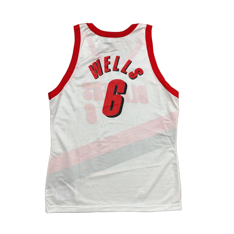 NWT Champion 90's Blazers Bonzi Wells Autographed Jersey Sz L