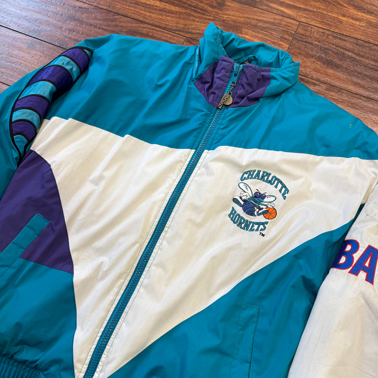 Pro Player 90's Charlotte Hornets Puffer Jacket Sz M