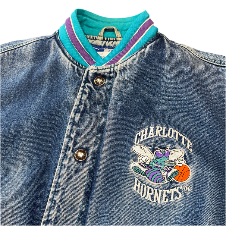 90’s Starter Charlotte Hornets Denim Jacket Sz M
